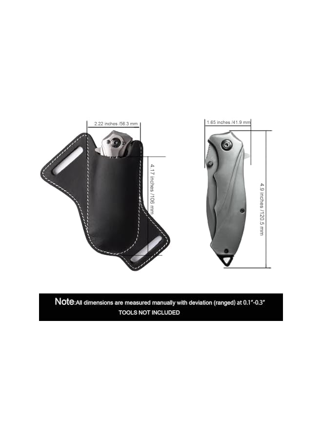 S-TOP 1PCS Leather Folding Knife Holster, 4.17 * 2.22in Tactical Belt Sheath, Camping, Hunting, Outdoors - Image 2