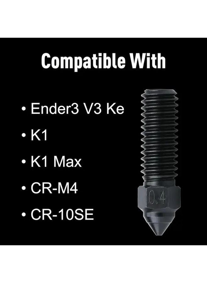 4pcs 0.4mm Hardened Steel Nozzles For Ender 3 V3 KE K1 K1 MAX CR M4 - Image 4