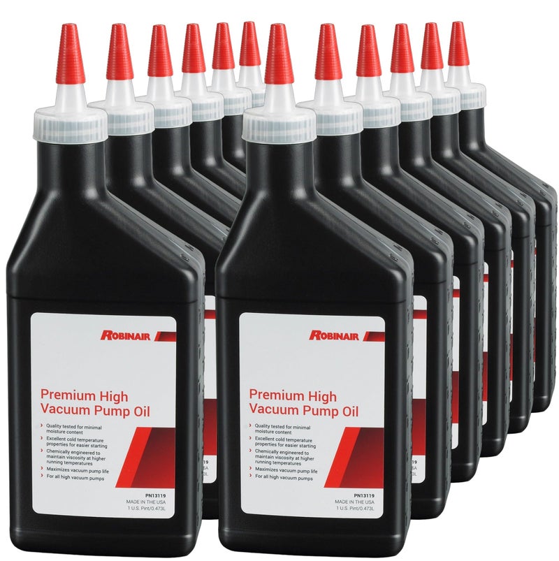 Robinair 13119 Premium High Vacuum Pump Oil; 1 Pint (Pack of 12) - Image 4