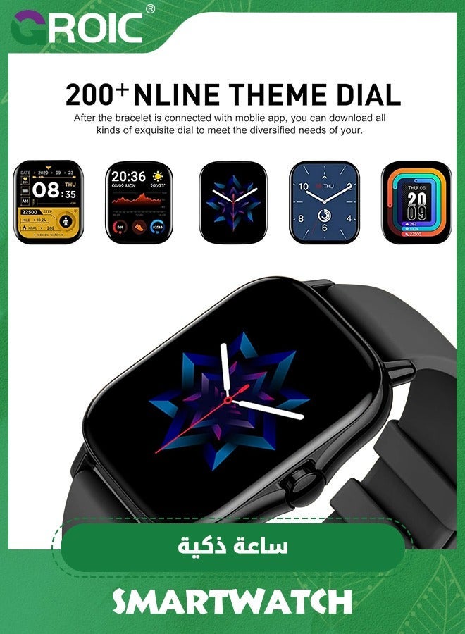 جرويك ساعة ذكية للياقة البدنية للنساء والرجال، مقاومة للماء بشاشة لمس كاملة لهواتف iOS/Android مع مراقب معدل ضربات القلب في الوقت الحقيقي، متتبع ضغط الدم/الأكسجين ساعات - Image 2