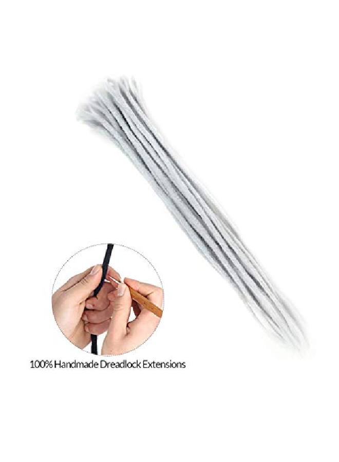 Aosome Dreadlock Extensions 20Inch Handmade Synthetic Reggae Hair Extensions Light Grey 20 Pcs - Image 3