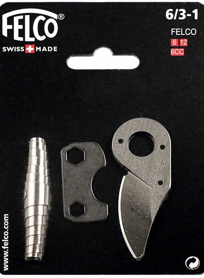 Number 6/3-1 Spare Parts Kit with Blade/Tool/Spring, Silver, 35x15x5 cm