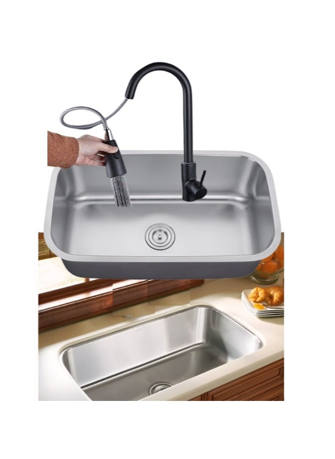 100GF Kitchen sink 75 cm x 45 cm with mixer  - Image 3