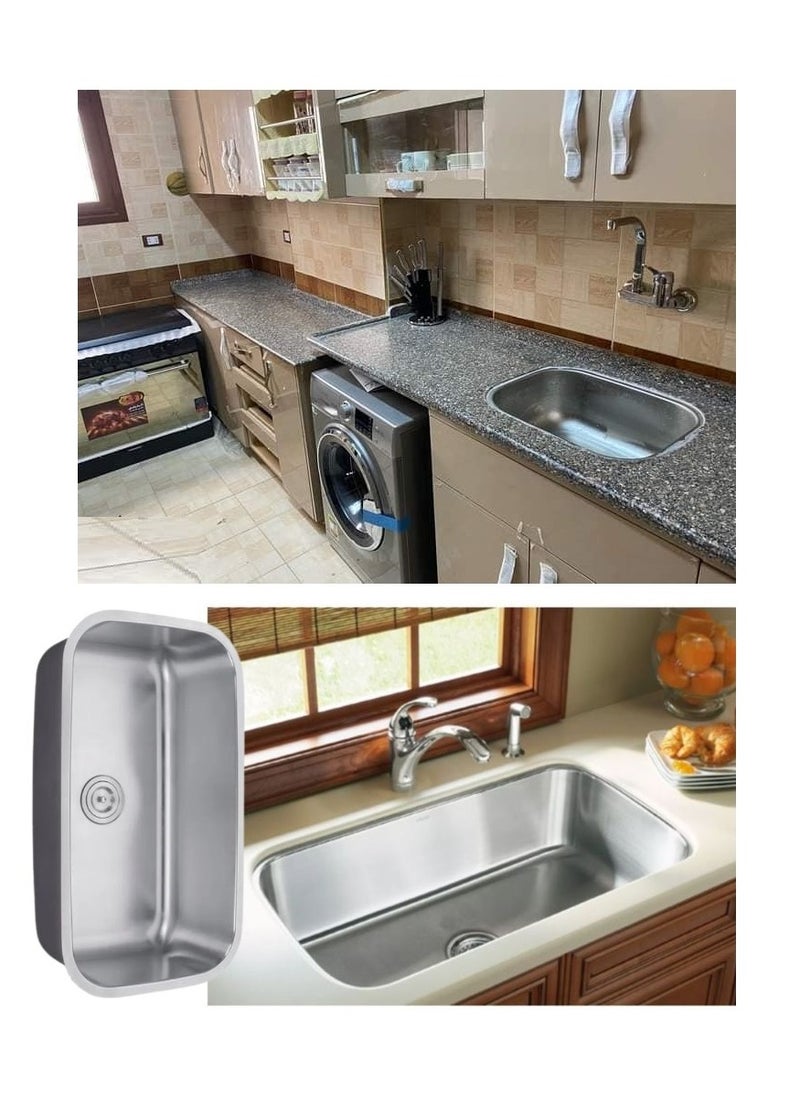 100GF Kitchen sink 75 cm x 45 cm with mixer  - Image 5