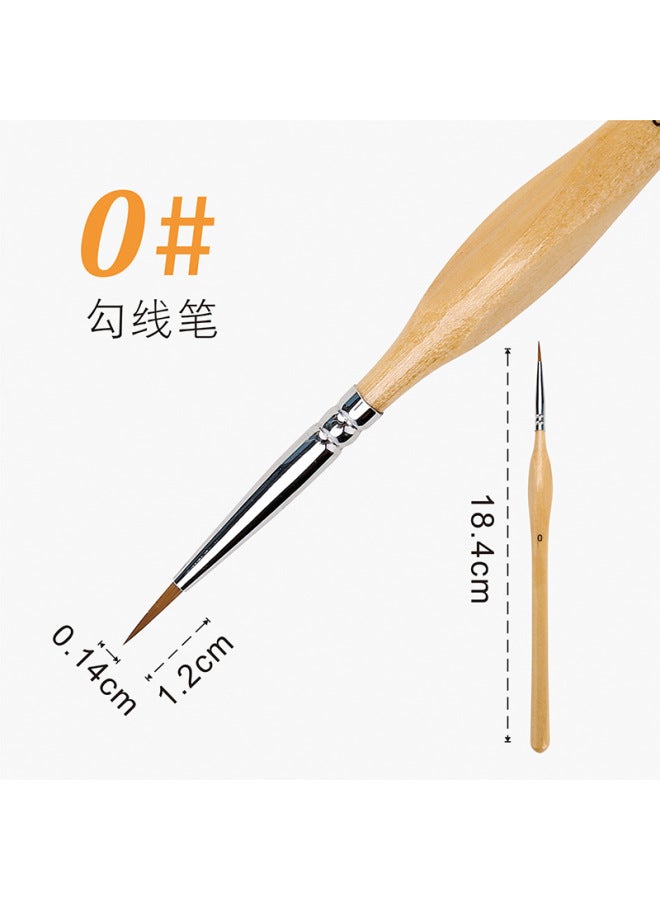 Nine Extremely Three-sided Drawing Pen Watercolor Gouache Brushwork Outline Tracing Pen Drawing Surface-drawing Photo Pen Extra Traditional Chinese Painting Hand-painted - Image 1