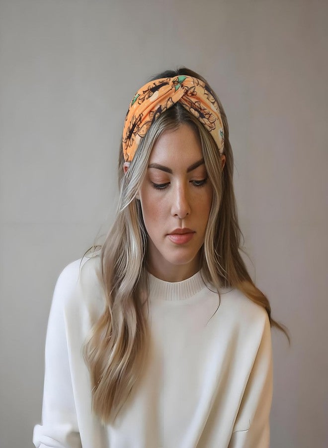 DRESHOW 4 Pack Turban Headbands for Women Wide Vintage Head Wraps Knotted Cute Hair Band Accessories - Image 3