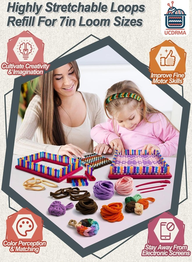 UCDRMA Loom Loops Refill for Potholder Weaving Loom Kit, 576PCS in 12 Dopamine Colors Weaving Loom Refill Loops for 7in Loom to Make 16 Potholders, Stretchy Pot Holder Loop Nylon Craft Bands Set - Image 2