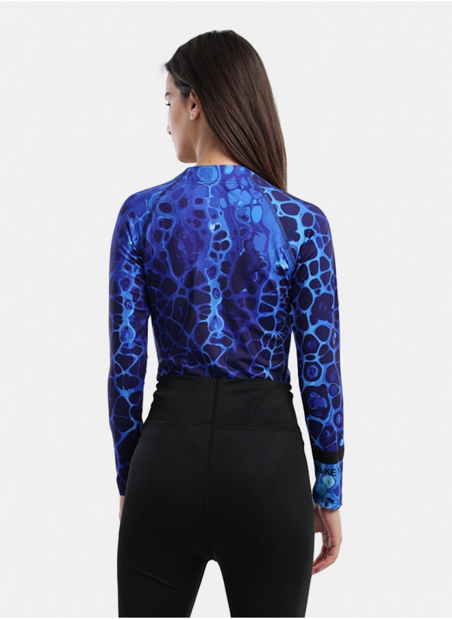 Carina - Ocean Blue Rash Guard Swimsuit - Image 1