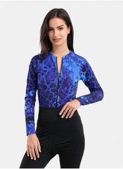 Ocean Blue Rash Guard Swimsuit