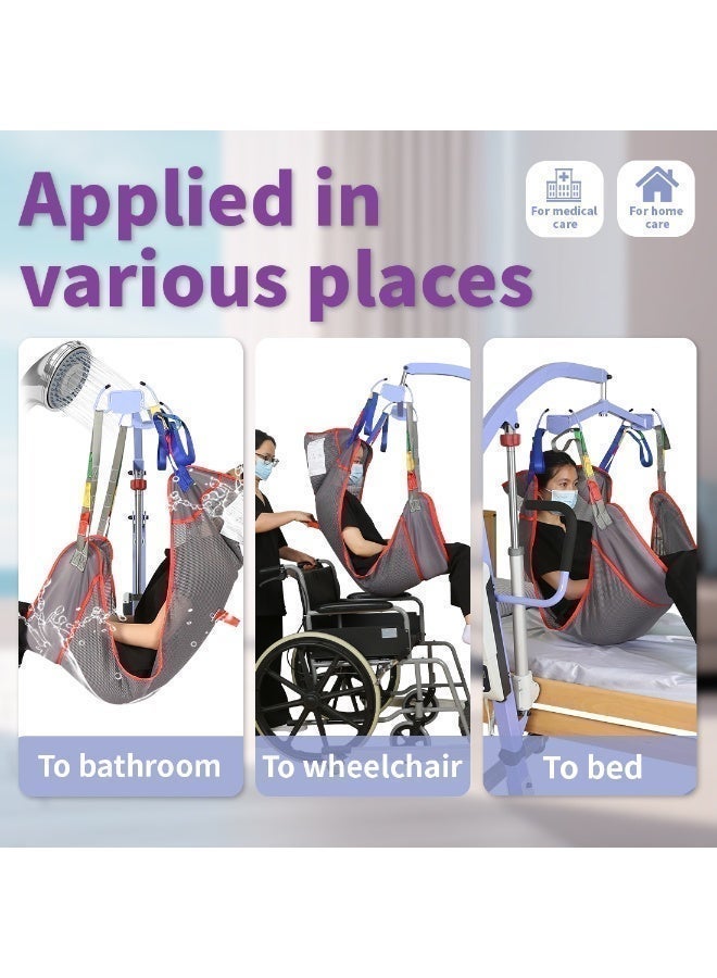 إيهوكون حبال رفع عالمية لكامل الجسم للمريض ، مساعدات نقل حبال المريض من القماش الشبكي والاستحمام ، سعة وزن 500 رطل - Image 5