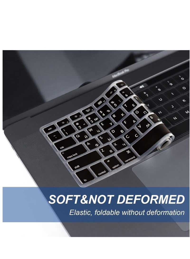 Russian Language Keyboard Cover Compatible MacBook Pro 13 15 17 with or with Out Retina Display Silicone Skin for iMac and MacBook Air 13 USA Version Russian English - Image 2