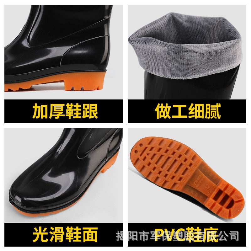 Loudenburg High Tube Camouflage Rain Boots Long Tube Pvc New Material Rain Boots Kitchen Non-Slip Rubber Shoes Labor Protection Boots Rain Boots Water Boots - Image 5