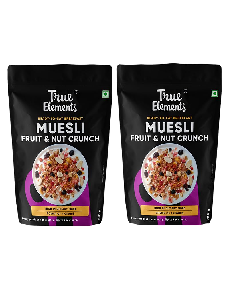 True Elements موسلي فواكه ومكسرات من ترو إليمنتس 700 جرام - اشترِ 1 واحصل على 1 مجانًا | فواكه ومكسرات | حبوب الإفطار | غنية بالألياف | موسلي بالشوفان والمكسرات - Image 1