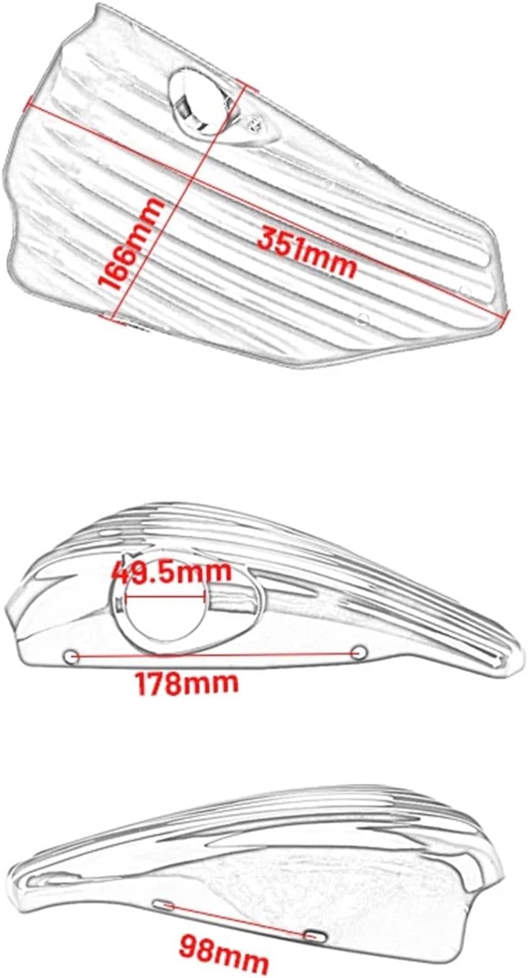 Wivplex Motorcycle Black Stripe Fairing Side Battery Cover - Image 2