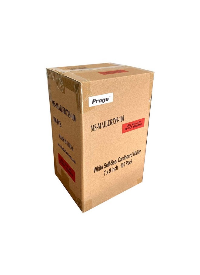 Progo 100 Pack 7 X 9 Inches White Cardboard Mailers Self Seal Adhesive Flap  - Image 5