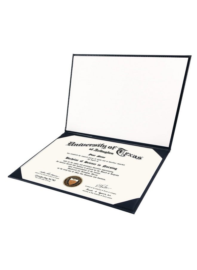 GraduationMall - Leatherette Imprinted Diploma Cover For Certificate 8.5X 11 Class Of 2024 Padded Graduation Diploma Holder Black - Image 1