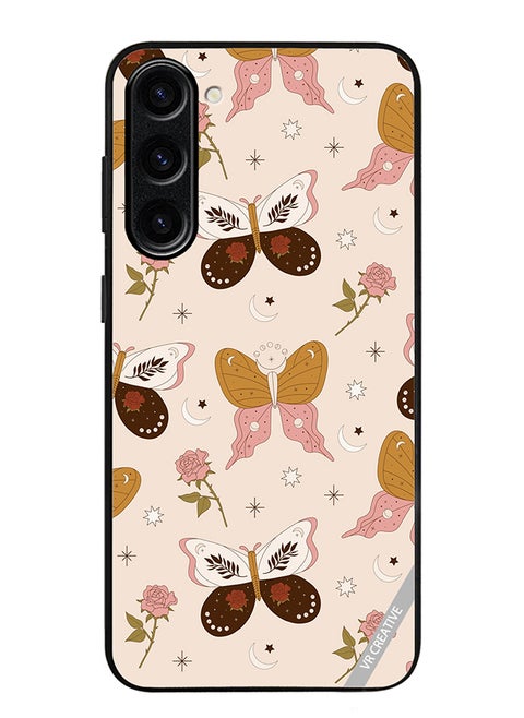 Protective Case Cover For Samsung Galaxy S24 Plus Boho Magical Flowers And Butterfly Design Multicolour