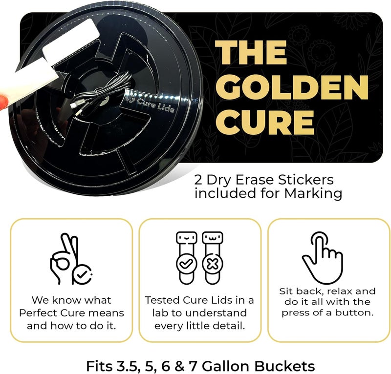 Cure Lids غطاء حاوية تخزين ذكي أوتوماتيكي مع حلقة محول يناسب دلو سعة 3.5 و 5 و 6 و 7 جالون بتقنية المعالجة الذكية - Image 3