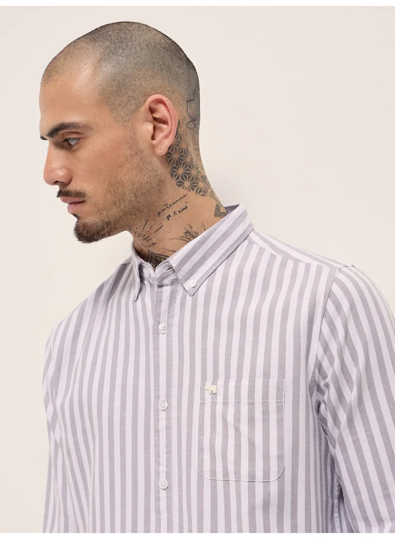 THE BEAR HOUSE  Men’s Long Sleeve Shirt –Classic, Comfortable and Stylish Essential for Work, Travel or Casual Outings for Men | Best Price UAE