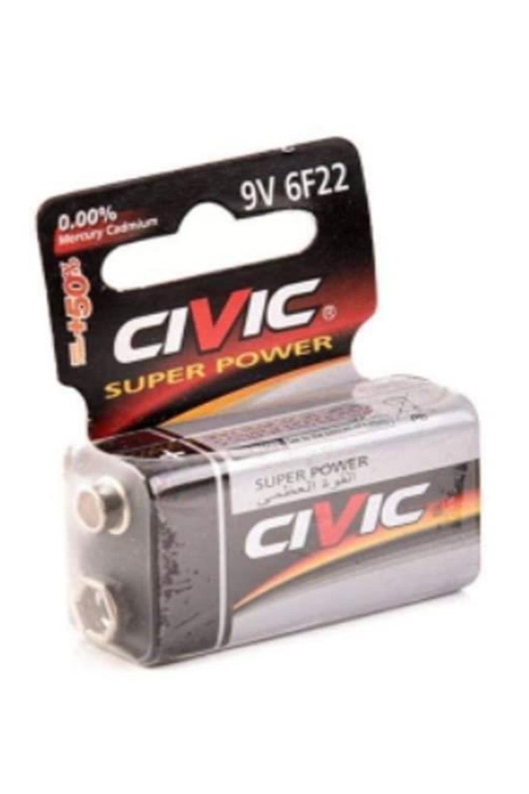 بطارية 9 فولت من CIVIC سوبر باور موديل 6F22