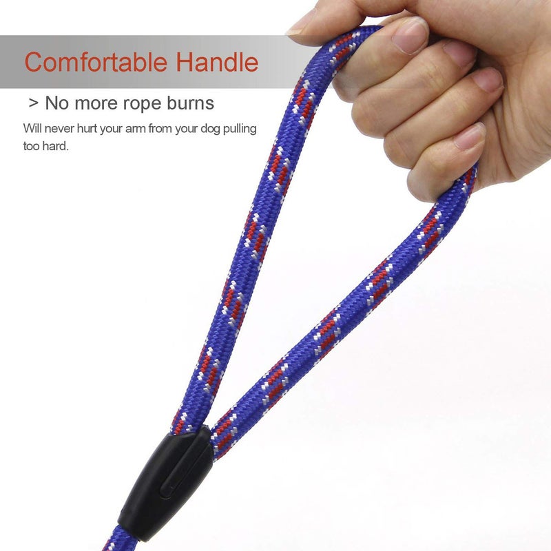 Coolrunner Dog Rope Leash, 5 FT Pet Slip Lead, Dog Training Leash, Standard Adjustable Pet Nylon Leash for Small Medium Dogs 10-80 lb Walking(Blue) - Image 4