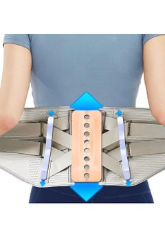 KASTWAVE Back Braces for Lower Back Pain Relief with 2 Different Hardness Sets Removable Stays, Breathable Back Support Belt for Men&Women, Herniated Disc, Sciatica, Scoliosis (Gray, Medium)  - Image 1