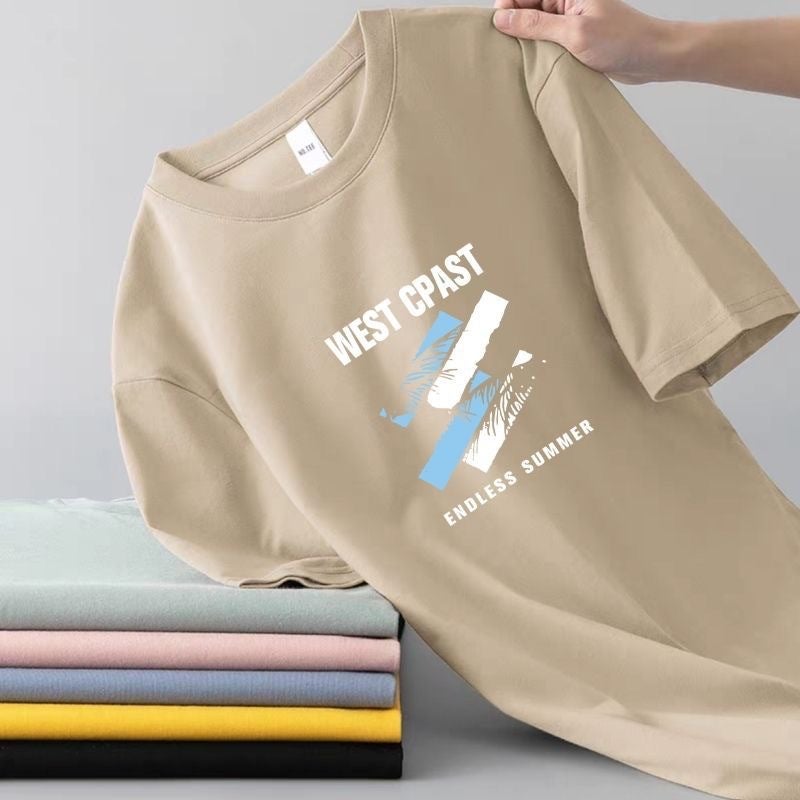 Handsome Men'S Short-Sleeved T-Shirt Ice Silk Short-Sleeved Men'S T-Shirt Summer Round Neck Base Shirt Casual All-Match Short T-Shirt For Men - Image 2