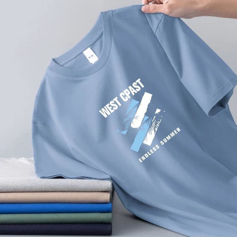 Handsome Men'S Short-Sleeved T-Shirt Ice Silk Short-Sleeved Men'S T-Shirt Summer Round Neck Base Shirt Casual All-Match Short T-Shirt For Men - Image 3