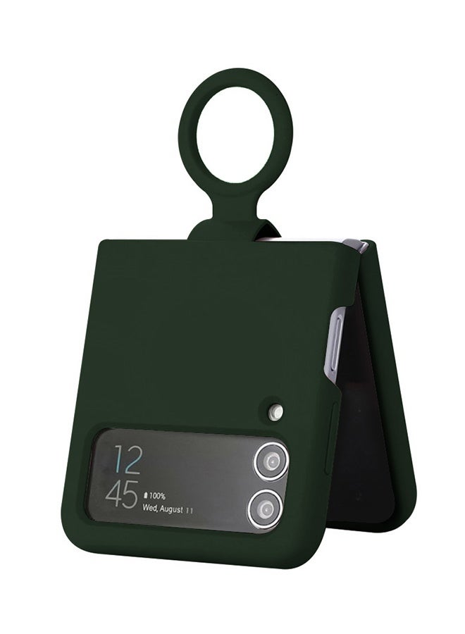 Silicone Case With Finger Ring for Samsung Galaxy Z Flip 4 Green - Image 5