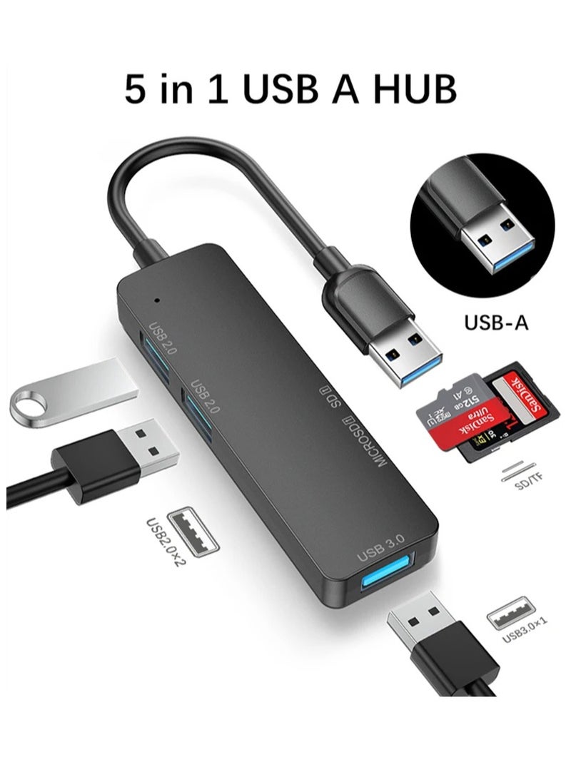أس بي موزع من النوع سي 5 في 1 USB منفذين و USB 3.0  وقارئ بطاقات SD وTF  متوافق مع ماك بوك برو واير واللابتوب وغيرها من الاجهزة من النوع سي  - Image 4