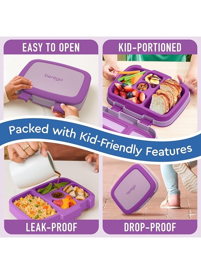 بنتجو صندوق غداء أطفال بينتجو بنمط البنتو بخمس خانات مانع للتسرب ومقاوم للسقوط وخالٍ من بي بي اي وآمن للغسيل في غسالة الأطباق ومناسب للأطفال من عمر 3 إلى 7 سنوات - Image 4