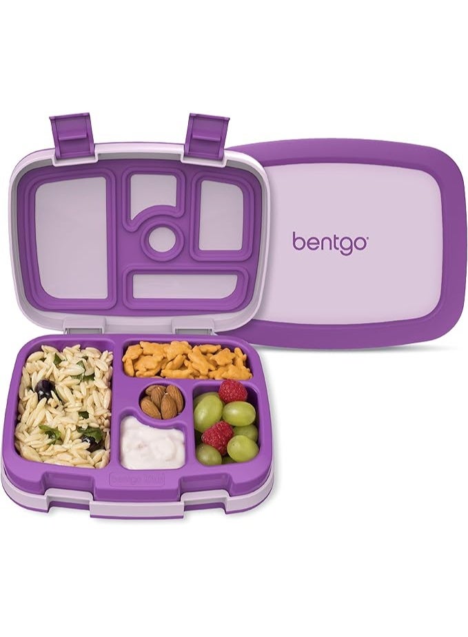 بنتجو صندوق غداء أطفال بينتجو بنمط البنتو بخمس خانات مانع للتسرب ومقاوم للسقوط وخالٍ من بي بي اي وآمن للغسيل في غسالة الأطباق ومناسب للأطفال من عمر 3 إلى 7 سنوات - Image 1