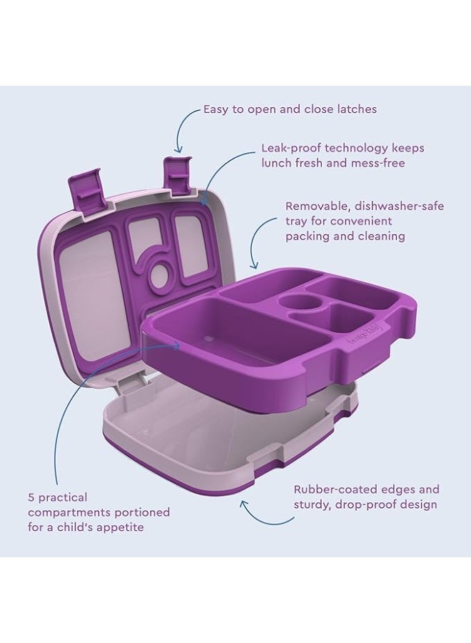 بنتجو صندوق غداء أطفال بينتجو بنمط البنتو بخمس خانات مانع للتسرب ومقاوم للسقوط وخالٍ من بي بي اي وآمن للغسيل في غسالة الأطباق ومناسب للأطفال من عمر 3 إلى 7 سنوات - Image 5