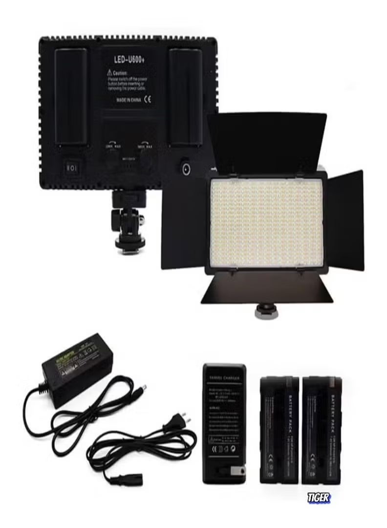 GENNEXT Rechargeable Pro LED 600 Photography Light – Adjustable Brightness & Color Temperature – Perfect for Photo Shoots, Video Making, YouTube Vlogs, TikTok & Instagram Reels, Wedding Photography, and Studio Use – Includes Stand & Camera Light – Portable & Professional Lighting Solution - Image 1