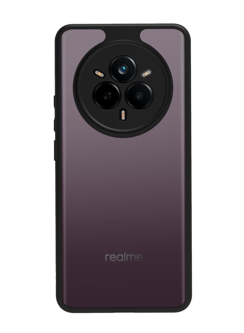 Case Cover Shockproof Hard PC Back Soft TPU Frame Matte Black Slim Protective Cover Compatible with  Realme 14 Pro Plus ( Black) - Image 2