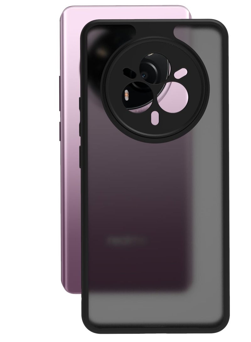 Case Cover Shockproof Hard PC Back Soft TPU Frame Matte Black Slim Protective Cover Compatible with  Realme 14 Pro Plus ( Black) - Image 3