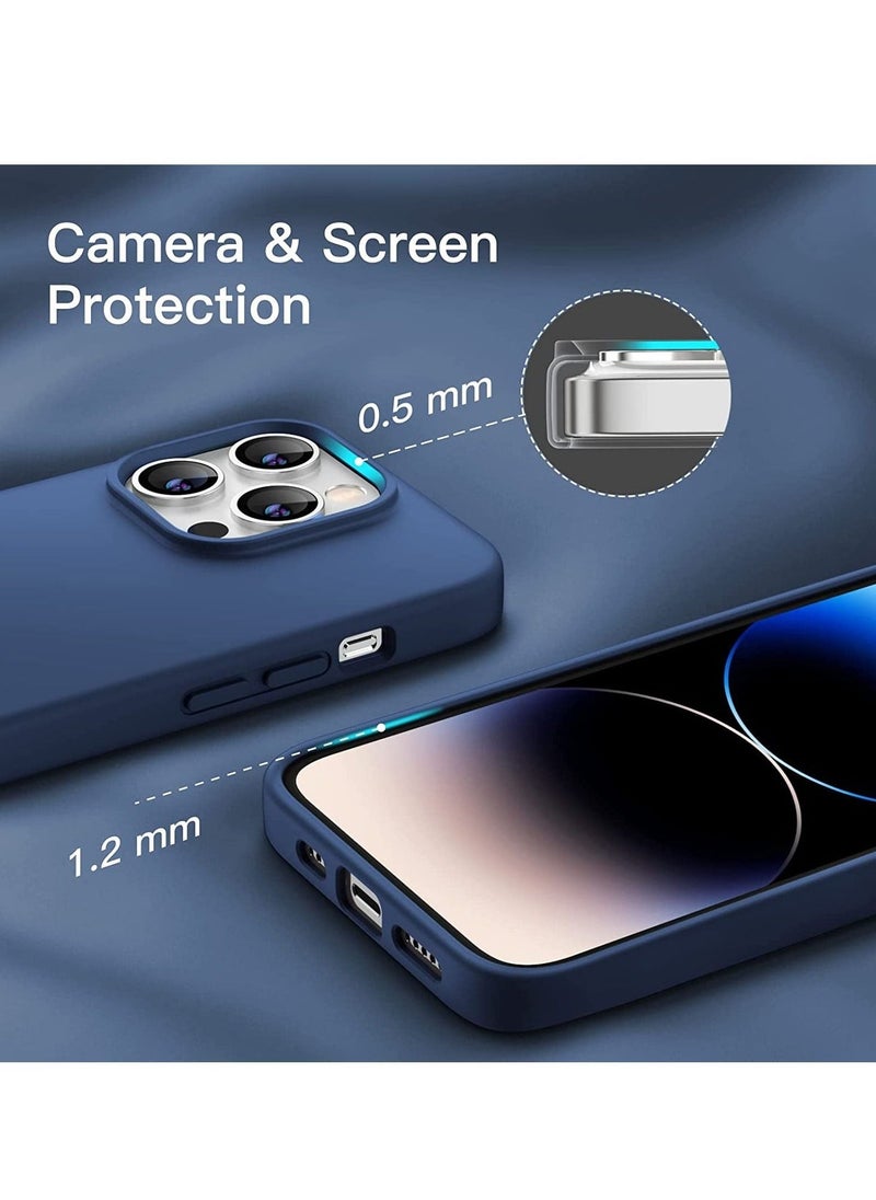 Silicone Case for iPhone 14 Pro 6.1-Inch, Silky-Soft Touch Full-Body Protective Phone Case, Shockproof Cover with Microfiber Lining (Cobalt Blue) - Image 3