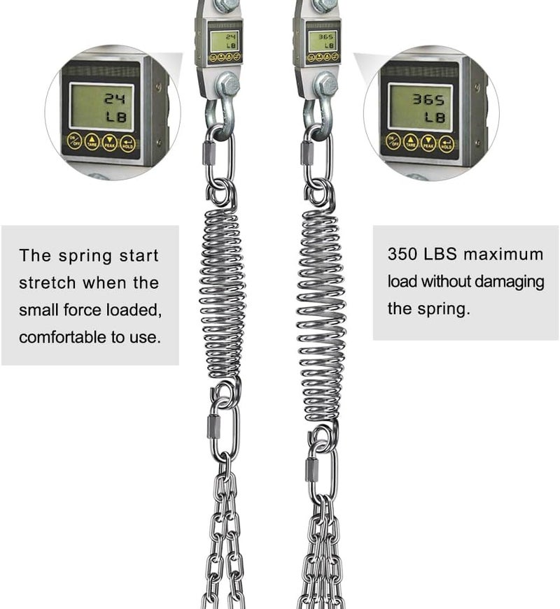BeneLabel Stainless Steel Heavy Duty Punching Bag Hanger with Chains, Removable Adjustment Chain Size, 360° Rotation Swing Hook, 4 Carabiners, 2 Screws, 800 LB Capacity - Image 5