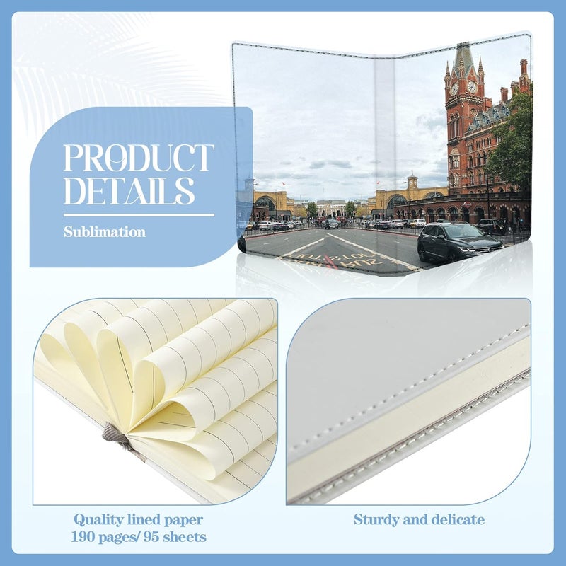 كلاراكو دفاتر ملاحظات فارغة من كلاركو، مقاس A6، 190 صفحة، مصنوعة من الجلد الصناعي السميك، دفاتر ملاحظات جلدية للتسامي، دفاتر ملاحظات للتسامي للمدرسة والمكتب، لون أبيض (6 قطع) - Image 3