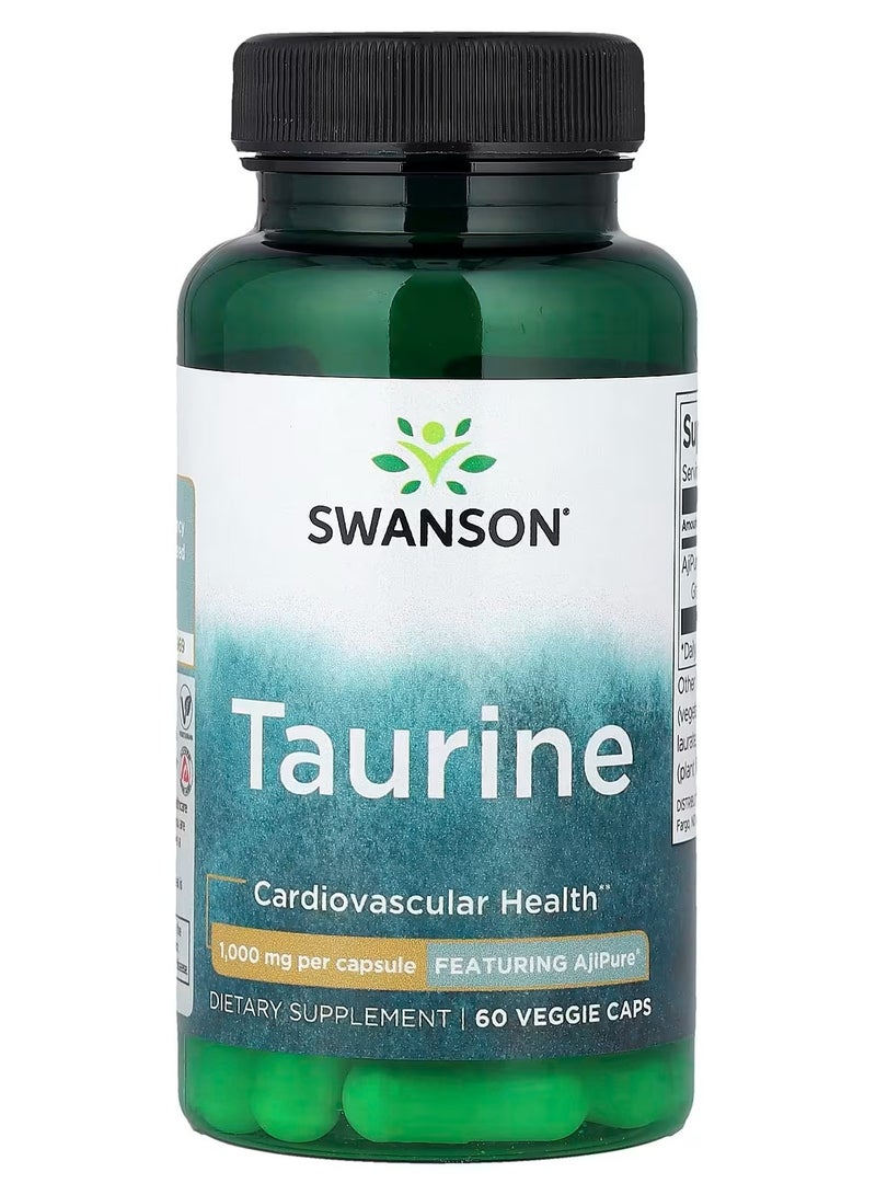 Swanson, Taurine , 1,000 mg , 60 Veggie Caps