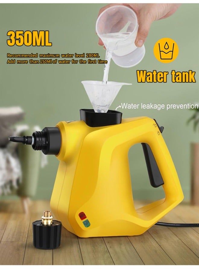 APEX Handheld Steam Cleaner for home, Steamer for Cleaning, Multipurpose Portable Steam Cleaners Use with Safety Lock and 6 Accessory Kit to Remove Grime, Grease, More, Save Time and Effort Yellow  - Image 3