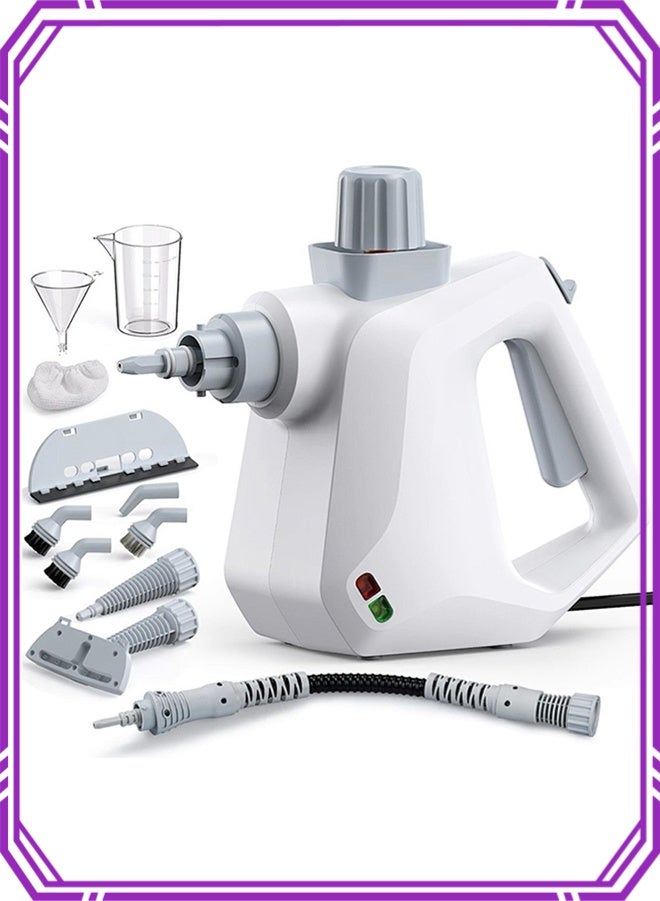 أبيكس منظف بخار محمول بالضغط مع 6 قطع من الملحقات وقفل امان، جهاز بخار متعدد الاغراض وقوي للاستخدام المنزلي للتنظيف والسيارة والحمام والدش والمفروشات والجص والنوافذ والشحوم - Image 1