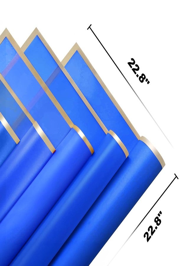 JOYIT 20 Sheets Flower Wrapping Paper - Flower Bouquet Wrapping Paper for DIY Crafts Packaging, Waterproof Flower Paper Wrap for Wedding, Birthday, Flower Shop (Blue, 22.8''x22.8'') - Image 4