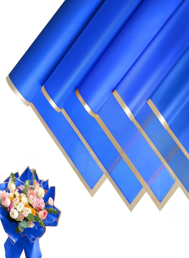 JOYIT 20 Sheets Flower Wrapping Paper - Flower Bouquet Wrapping Paper for DIY Crafts Packaging, Waterproof Flower Paper Wrap for Wedding, Birthday, Flower Shop (Blue, 22.8''x22.8'') - Image 1