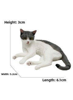 Children's Simulation Cat Model Cloth Doll Cat Lazy Orange Cat Leg Lifting Cat Sleeping Posture Flower Cat Siamese Cat Pet Cat Ornaments-Color:3103 Spotted Cat (22g)
