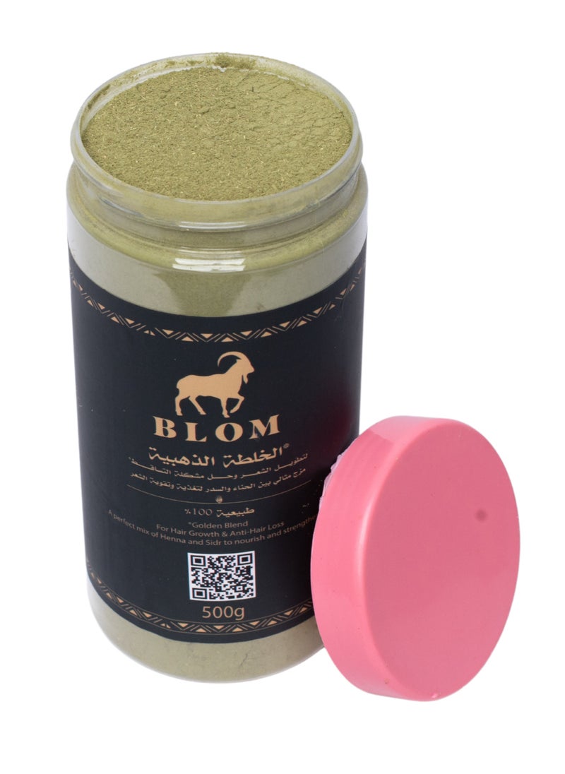 BLOM - Bloom Golden Mix 500g Blend of Sidr & Henna 100% Natural Hair Nourishment Perfect Blend of Sidr & Henna 100% Natural Hair Care - Image 1