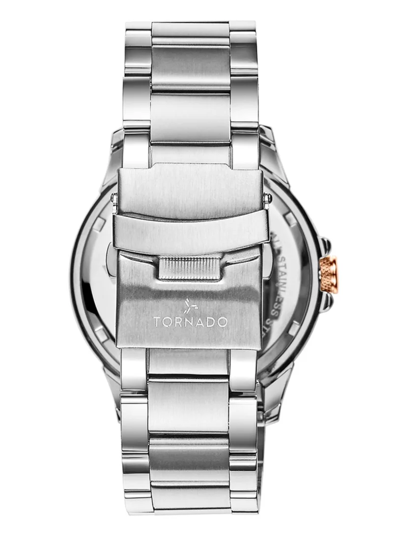 TORNADO Tornado CELESTIA ELITE Men's Japan Quartz Movement Watch, Multi-Function Display and Stainless Steel Strap - T6107-SBSL, Silver