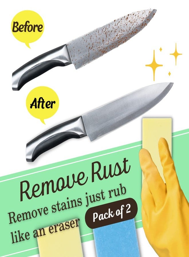 nascom Rust Eraser for Knives Kitchen Stoves Wood Finish and Bicycles Multi Purpouse Cleaning Rubber Eraser Remover Dirt Stains, Set of 2 (Fine, Coarse) Made in Japan - Image 2