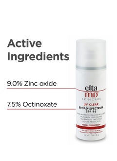 Elta MD UV Daily Broad Spectrum SPF 46 Moisturizing Facial Sunscreen, Sheer And Lightweight, Protects And Calms Sensitive Skin And Acne Prone Skin, Can Easily Be Worn Alone Or Under Makeup  - Image 5