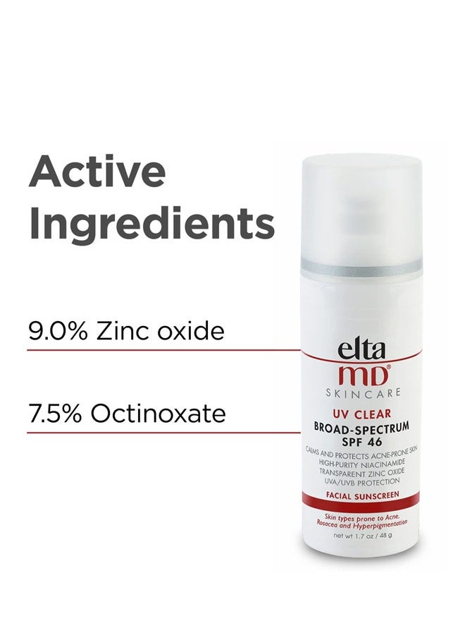 Elta MD - UV Daily Broad Spectrum SPF 46 Moisturizing Facial Sunscreen, Sheer And Lightweight, Protects And Calms Sensitive Skin And Acne Prone Skin, Can Easily Be Worn Alone Or Under Makeup - Image 1